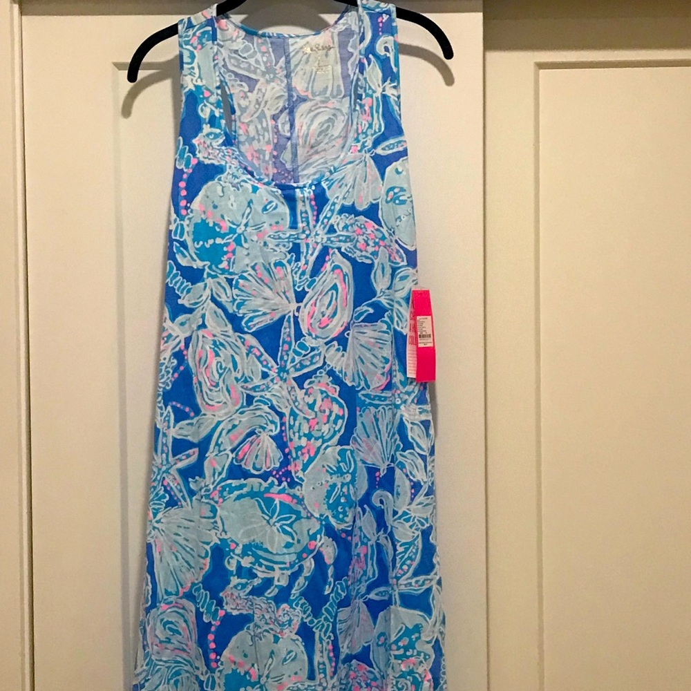 Lilly Pulitzer Melle dress.  NWT.  Sz XL. Blue Haven-Pop up into the deep.